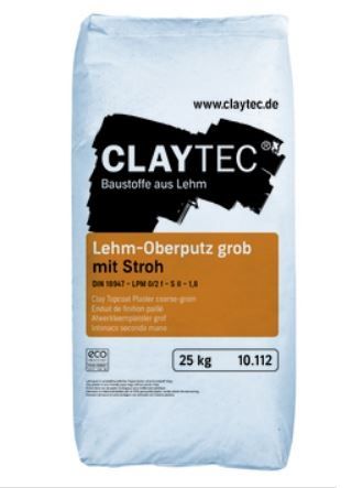 CLAYTEC Lehm-Oberputz grob mit Stroh
