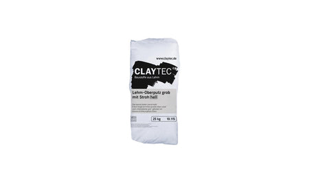 CLAYTEC Lehm-Oberputz grob HELL mit Stroh
